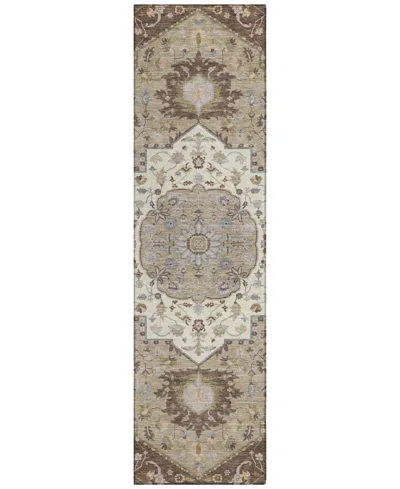 Addison Chantille Machine Washable Acn985 2'3"x7'6" Runner Area Rug In Chocolate