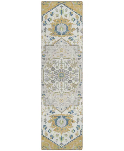 Addison Chantille Machine Washable Acn985 2'3"x7'6" Runner Area Rug In Gold