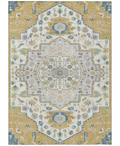 Addison Chantille Machine Washable Acn985 5'x7'6" Area Rug In Gold