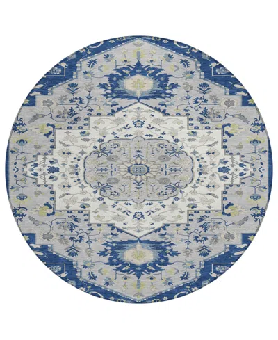 Addison Chantille Machine Washable Acn985 8'x8' Round Area Rug In Navy