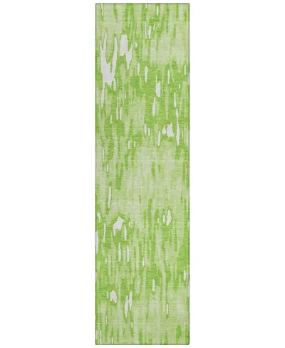 Addison Chantille Machine Washable Acn986 2'3"x7'6" Runner Area Rug In Lime