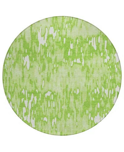 Addison Chantille Machine Washable Acn986 8'x8' Round Area Rug In Lime