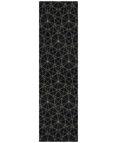 Addison Chantille Machine Washable Acn987 2'3"x7'6" Runner Area Rug In Black