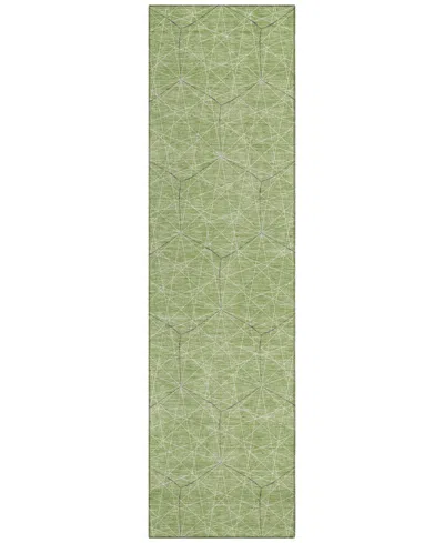 Addison Chantille Machine Washable Acn987 2'3"x7'6" Runner Area Rug In Green
