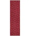 Addison Chantille Machine Washable Acn987 2'3"x7'6" Runner Area Rug In Red