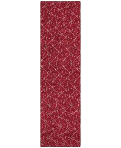 Addison Chantille Machine Washable Acn987 2'3"x7'6" Runner Area Rug In Red