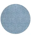 Shop Addison Chantille Machine Washable Acn987 8'x8' Round Area Rug In Denim