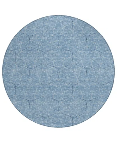 Addison Chantille Machine Washable Acn987 8'x8' Round Area Rug In Denim