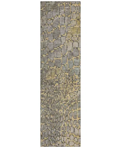 Addison Chantille Machine Washable Acn988 2'3"x7'6" Runner Area Rug In Gold