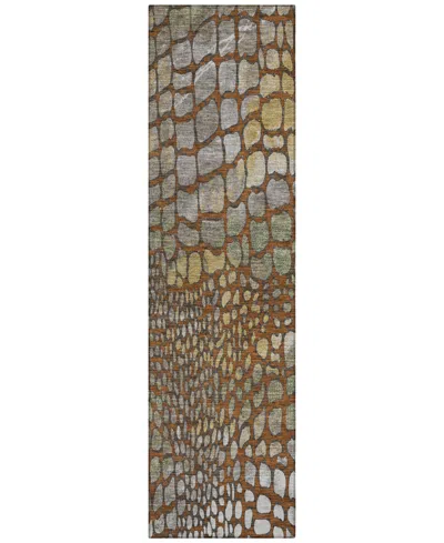 Addison Chantille Machine Washable Acn988 2'3"x7'6" Runner Area Rug In Paprika