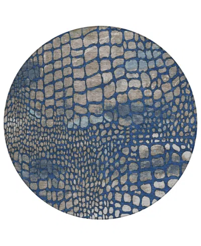 Addison Chantille Machine Washable Acn988 8'x8' Round Area Rug In Navy