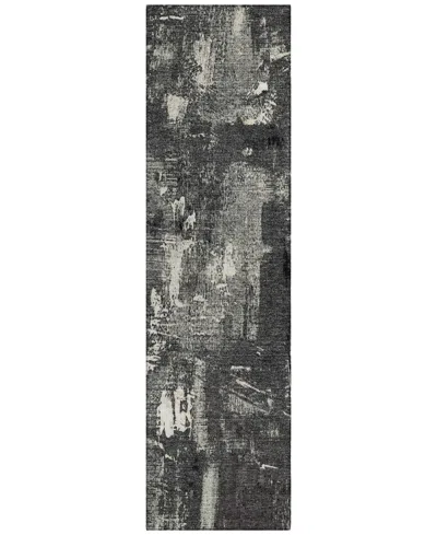 Addison Chantille Machine Washable Acn989 2'3"x7'6" Runner Area Rug In Black