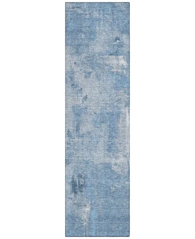 Addison Chantille Machine Washable Acn989 2'3"x7'6" Runner Area Rug In Denim