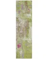 Addison Chantille Machine Washable Acn989 2'3"x7'6" Runner Area Rug In Lime