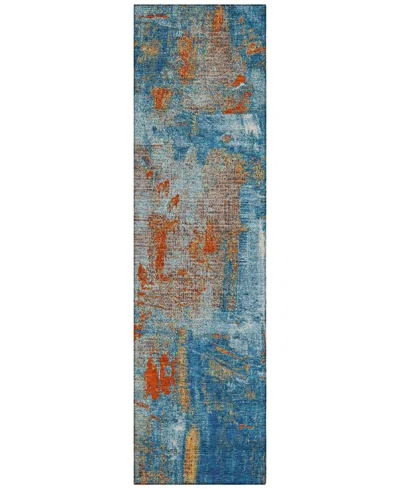 Addison Chantille Machine Washable Acn989 2'3"x7'6" Runner Area Rug In Navy