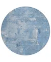 Addison Chantille Machine Washable Acn989 8'x8' Round Area Rug In Denim