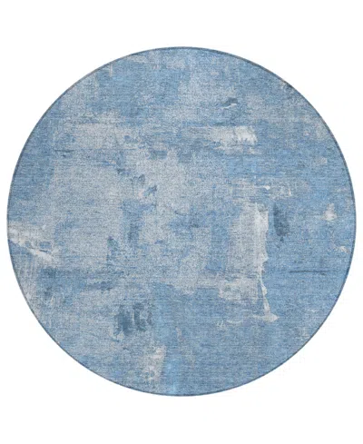 Addison Chantille Machine Washable Acn989 8'x8' Round Area Rug In Denim