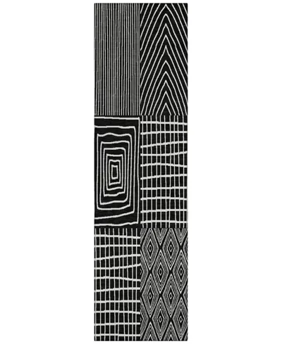 Addison Chantille Machine Washable Acn990 2'3"x7'6" Runner Area Rug In Black