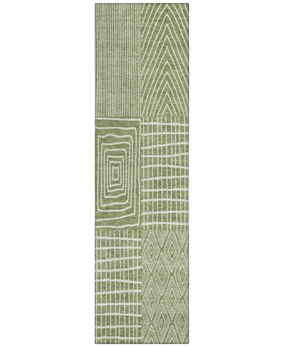Addison Chantille Machine Washable Acn990 2'3"x7'6" Runner Area Rug In Green