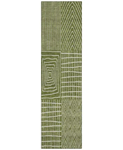Addison Chantille Machine Washable Acn990 2'3"x7'6" Runner Area Rug In Olive