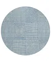 Addison Chantille Machine Washable Acn990 8'x8' Round Area Rug In Denim