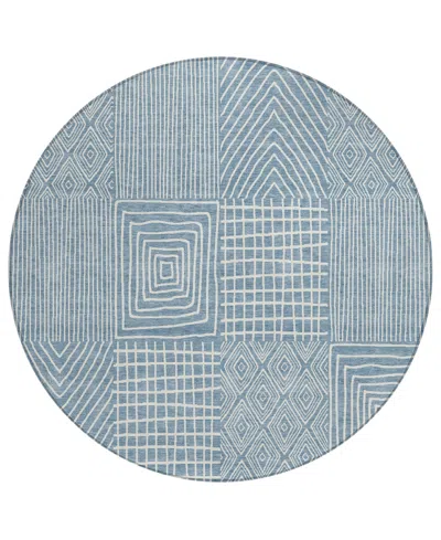 Addison Chantille Machine Washable Acn990 8'x8' Round Area Rug In Denim