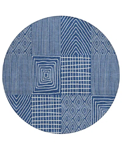 Addison Chantille Machine Washable Acn990 8'x8' Round Area Rug In Navy