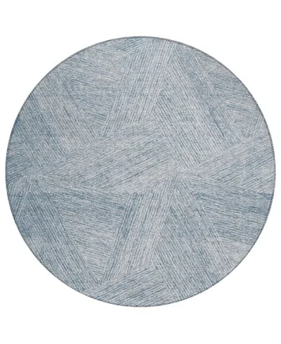 Addison Chantille Machine Washable Acn991 8'x8' Round Area Rug In Denim