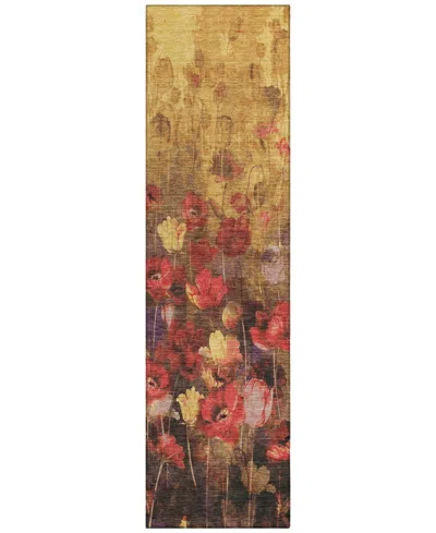 Addison Chantille Machine Washable Acn992 2'3"x7'6" Runner Area Rug In Gold