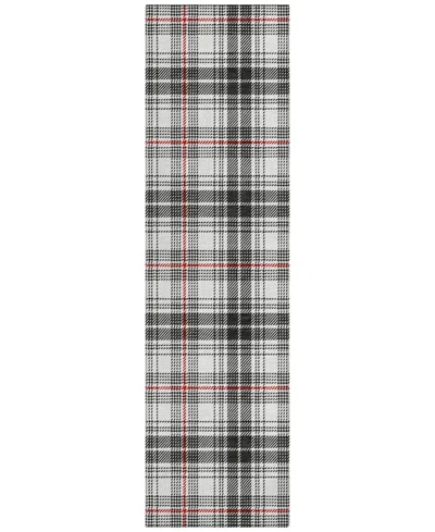 Addison Chantille Machine Washable Acn993 2'3"x7'6" Runner Area Rug In Black