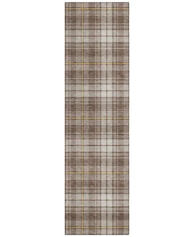 Addison Chantille Machine Washable Acn993 2'3"x7'6" Runner Area Rug In Brown