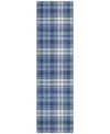 Addison Chantille Machine Washable Acn993 2'3"x7'6" Runner Area Rug In Navy