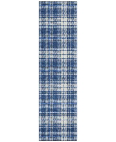 Addison Chantille Machine Washable Acn993 2'3"x7'6" Runner Area Rug In Navy