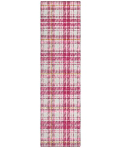 Addison Chantille Machine Washable Acn993 2'3"x7'6" Runner Area Rug In Rose