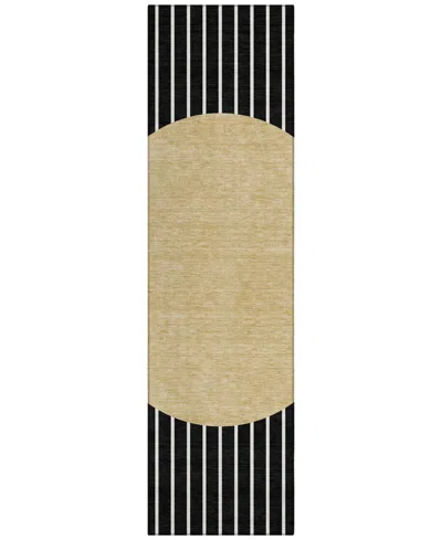 Addison Chantille Machine Washable Acn994 2'3"x7'6" Runner Area Rug In Black