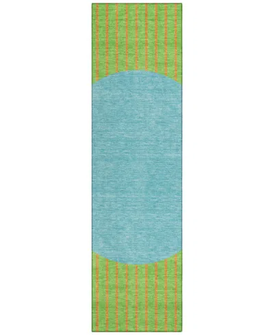 Addison Chantille Machine Washable Acn994 2'3"x7'6" Runner Area Rug In Lime