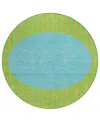 Addison Chantille Machine Washable Acn994 8'x8' Round Area Rug In Lime