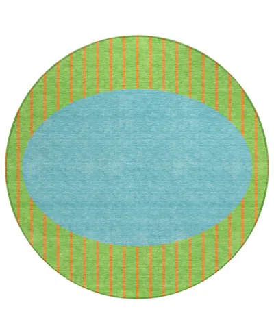 Addison Chantille Machine Washable Acn994 8'x8' Round Area Rug In Lime