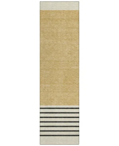 Addison Chantille Machine Washable Acn995 2'3"x7'6" Runner Area Rug In Gold
