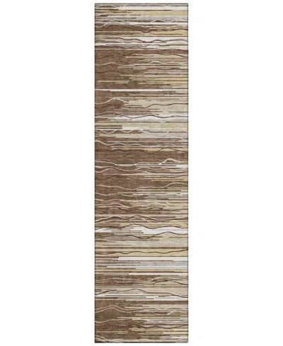 Addison Chantille Machine Washable Acn996 2'3"x7'6" Runner Area Rug In Brown