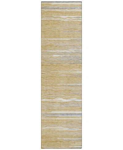 Addison Chantille Machine Washable Acn996 2'3"x7'6" Runner Area Rug In Gold
