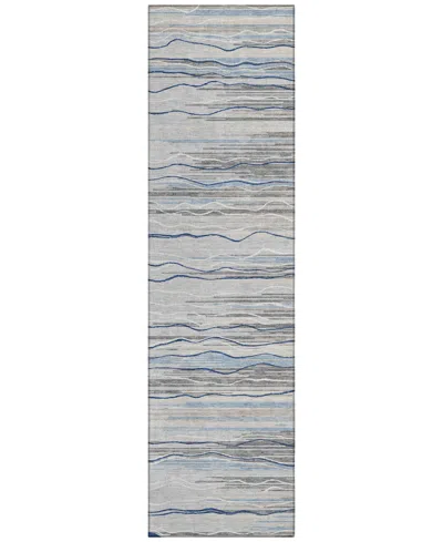 Addison Chantille Machine Washable Acn996 2'3"x7'6" Runner Area Rug In Gray