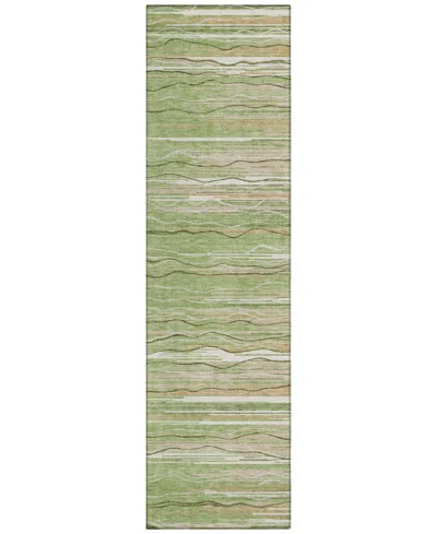 Addison Chantille Machine Washable Acn996 2'3"x7'6" Runner Area Rug In Green