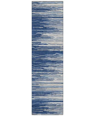 Addison Chantille Machine Washable Acn996 2'3"x7'6" Runner Area Rug In Navy