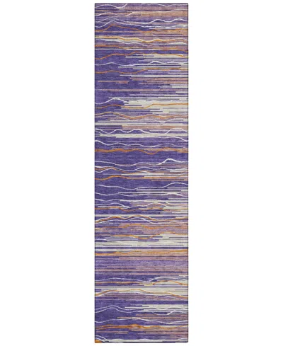 Addison Chantille Machine Washable Acn996 2'3"x7'6" Runner Area Rug In Purple