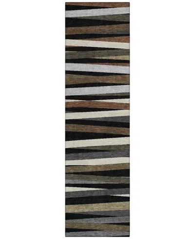 Addison Chantille Machine Washable Acn997 2'3"x7'6" Runner Area Rug In Black