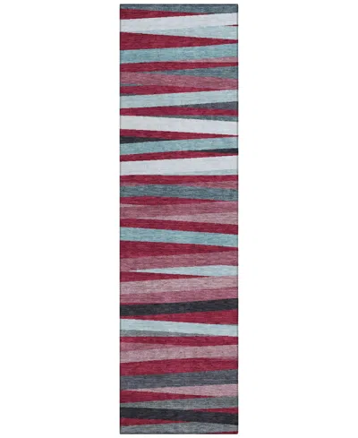 Addison Chantille Machine Washable Acn997 2'3"x7'6" Runner Area Rug In Burgundy