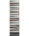 Addison Chantille Machine Washable Acn997 2'3"x7'6" Runner Area Rug In Gray