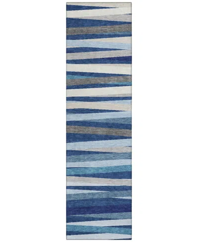 Addison Chantille Machine Washable Acn997 2'3"x7'6" Runner Area Rug In Navy