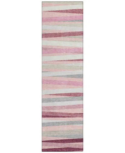 Addison Chantille Machine Washable Acn997 2'3"x7'6" Runner Area Rug In Pink